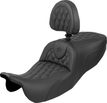 SADDLEMEN Roadsofa™ Seat - with Backrest - Lattice Stitch - FLRT/FLTRT '15-'25 815-07-182BR