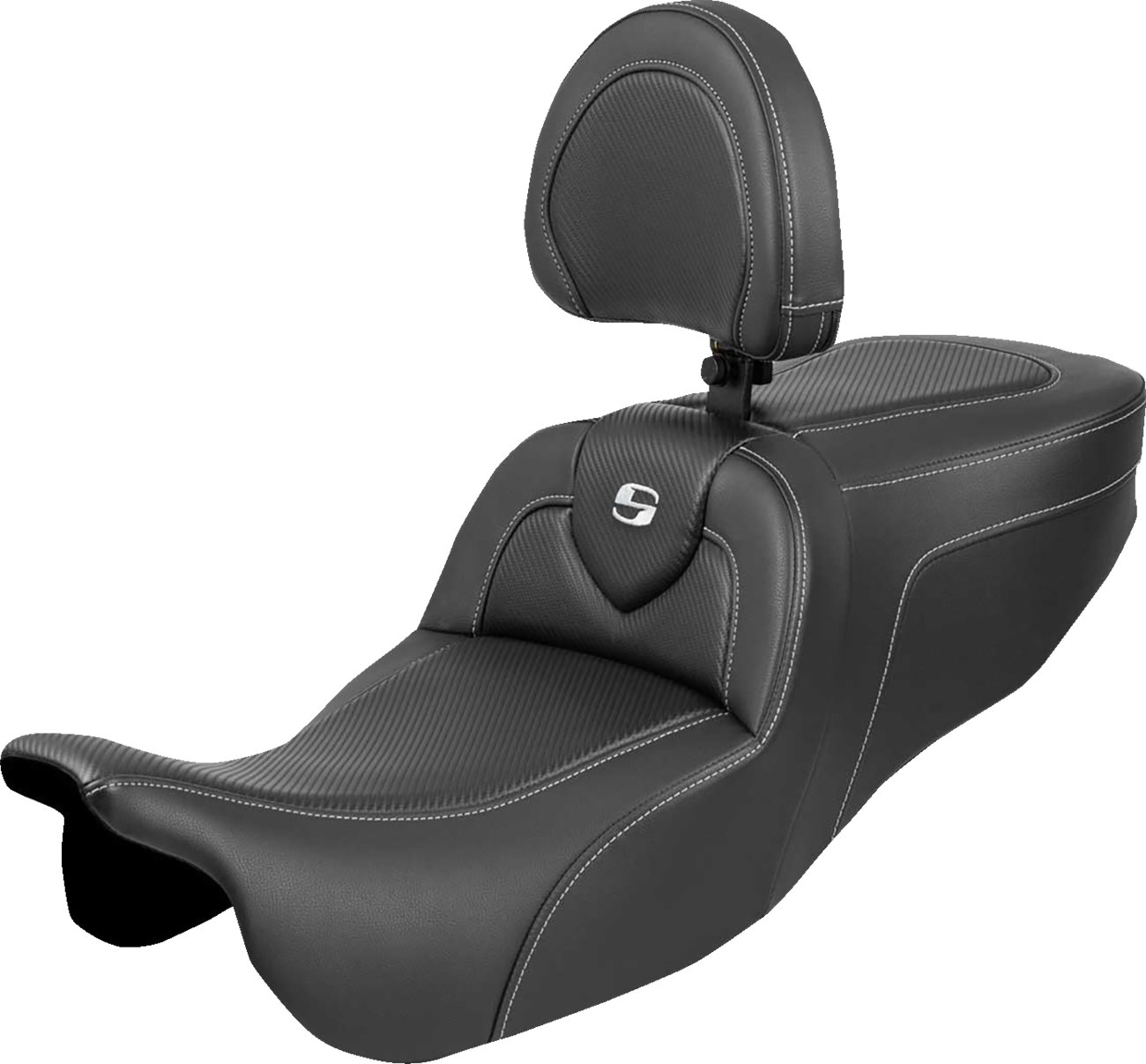 SADDLEMEN Roadsofa™ Seat - with Backrest - Carbon Fiber - FLRT/FLTRT '15-'25 815-07-185BR