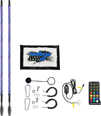 WHIPITLIGHTRODS SOL Deluxe 3' Whip Light Rod - Chasing - Bluetooth® - RGB SB-CHSBTR-131-V2