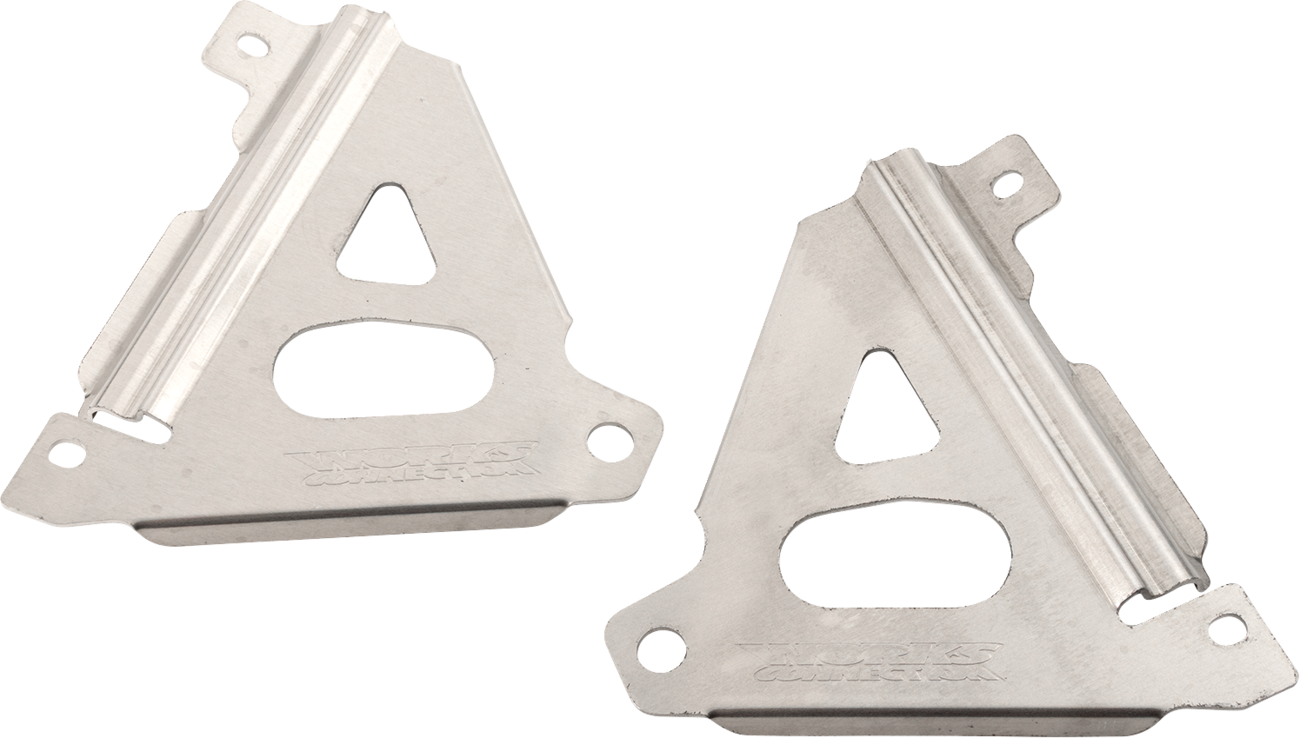 WORKS CONNECTION Radiator Brace Set - Silver - Kawasaki 18-301