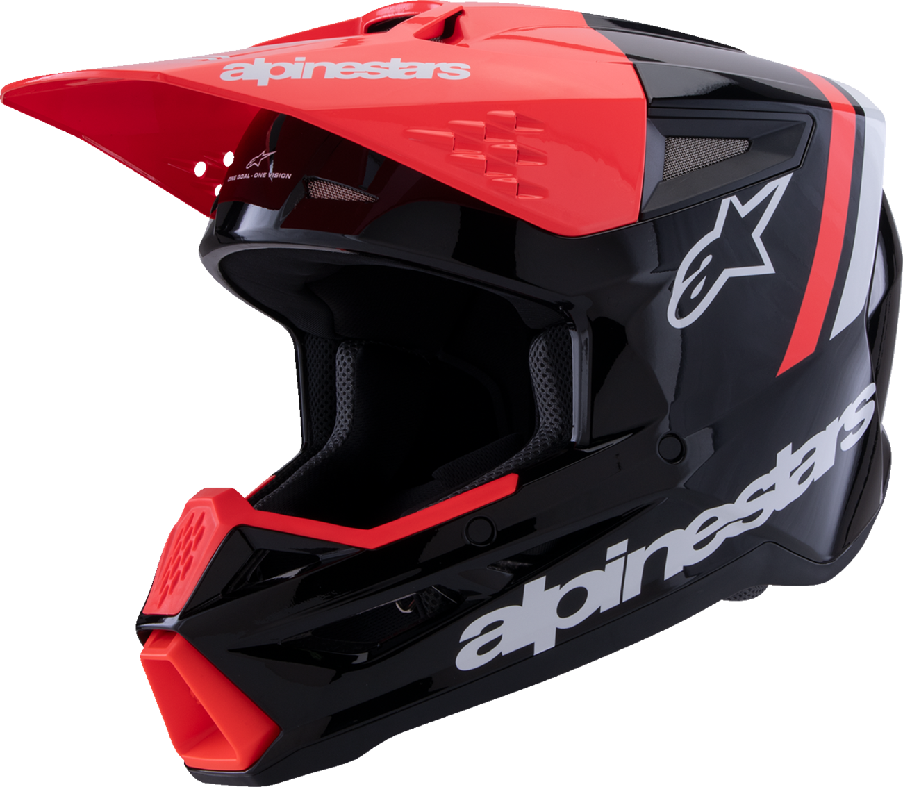 ALPINESTARS SM3 Helmet - Radium - Gloss Black/Red Fluo/White - XS 8300826-1553-XS