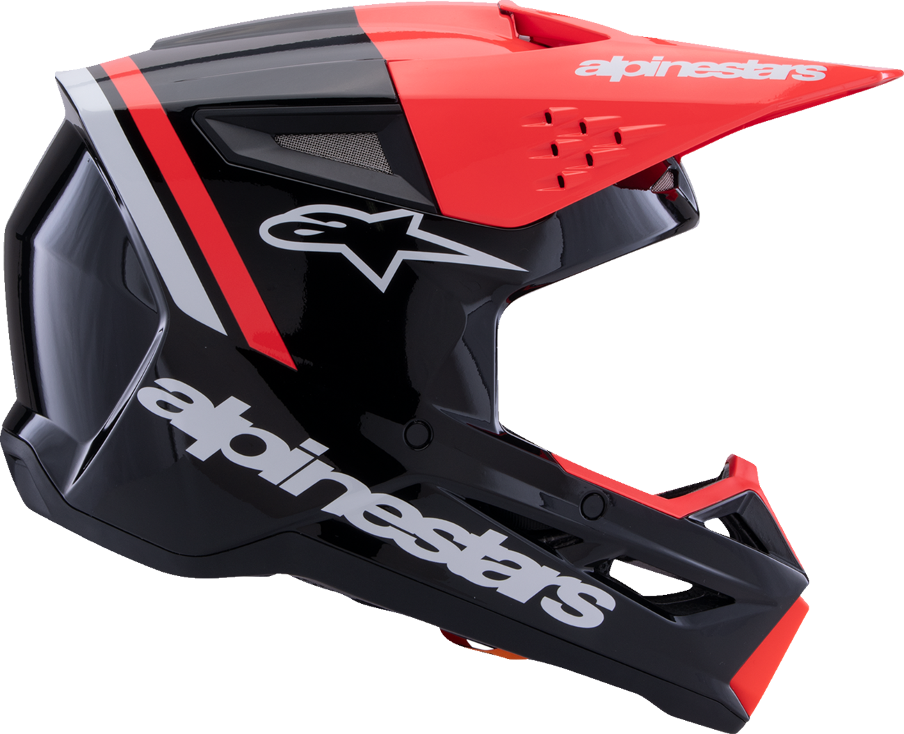 ALPINESTARS SM3 Helmet - Radium - Gloss Black/Red Fluo/White - XS 8300826-1553-XS