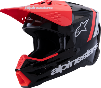 ALPINESTARS SM3 Helmet - Radium - Gloss Black/Red Fluo/White - Large 8300826-1553-L