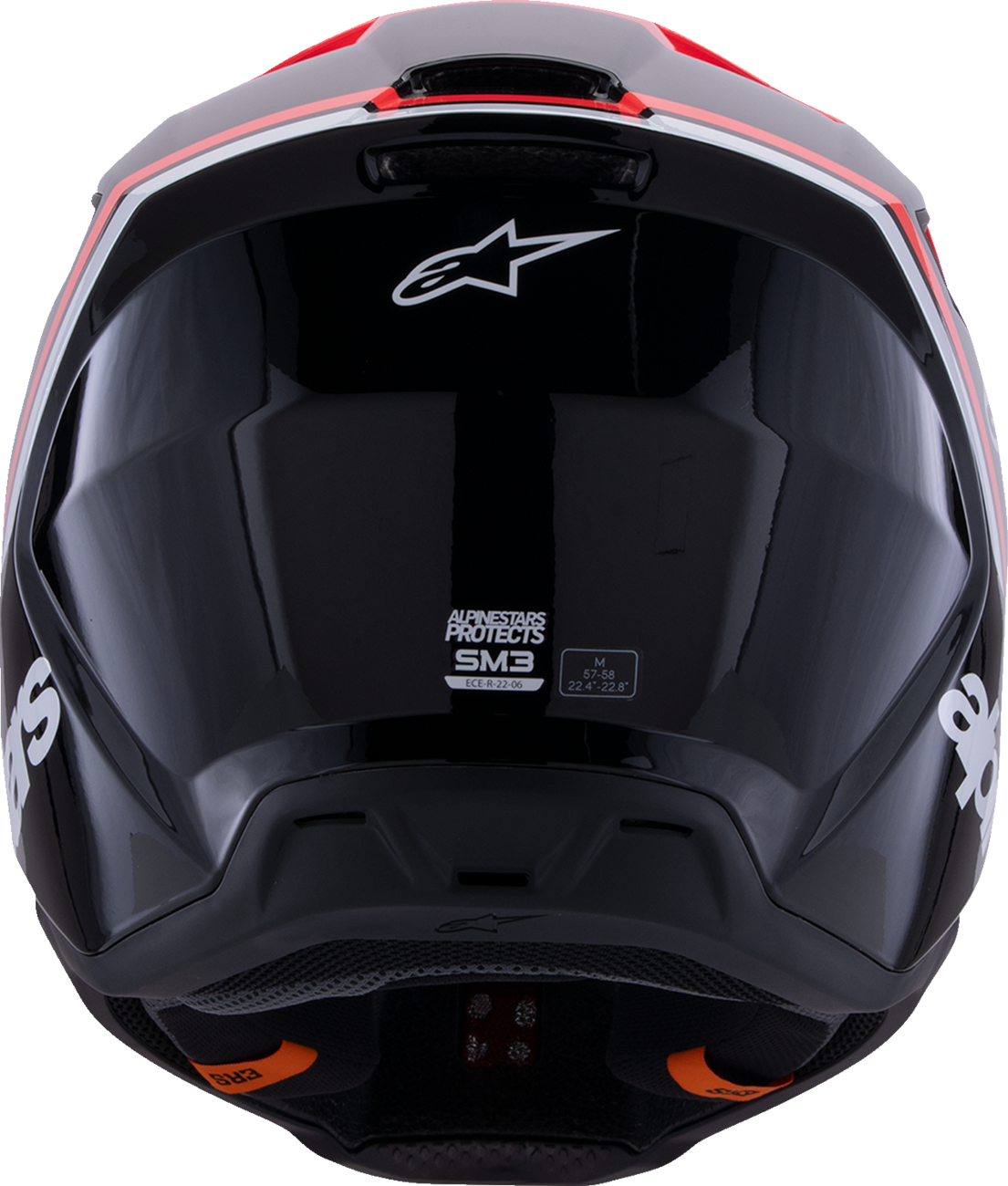 ALPINESTARS SM3 Helmet - Radium - Gloss Black/Red Fluo/White - Large 8300826-1553-L