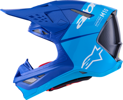 ALPINESTARS Supertech M10 Helmet - Flood - MIPS® - Blue/Black Carbon - Small 8301023-7282-S