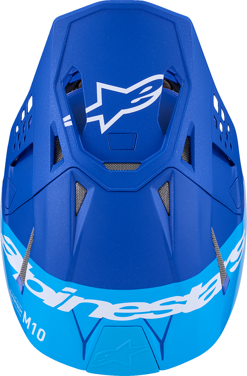 ALPINESTARS Supertech M10 Helmet - Flood - MIPS® - Blue/Black Carbon - Medium 8301023-7282-M