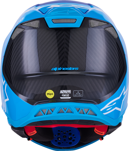 ALPINESTARS Supertech M10 Helmet - Flood - MIPS® - Blue/Black Carbon - Large 8301023-7282-L