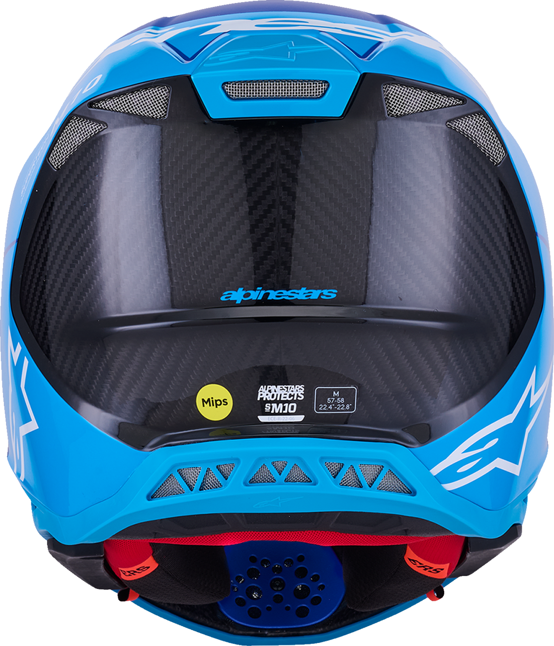 ALPINESTARS Supertech M10 Helmet - Flood - MIPS® - Blue/Black Carbon - 2XL 8301023-7282-XXL