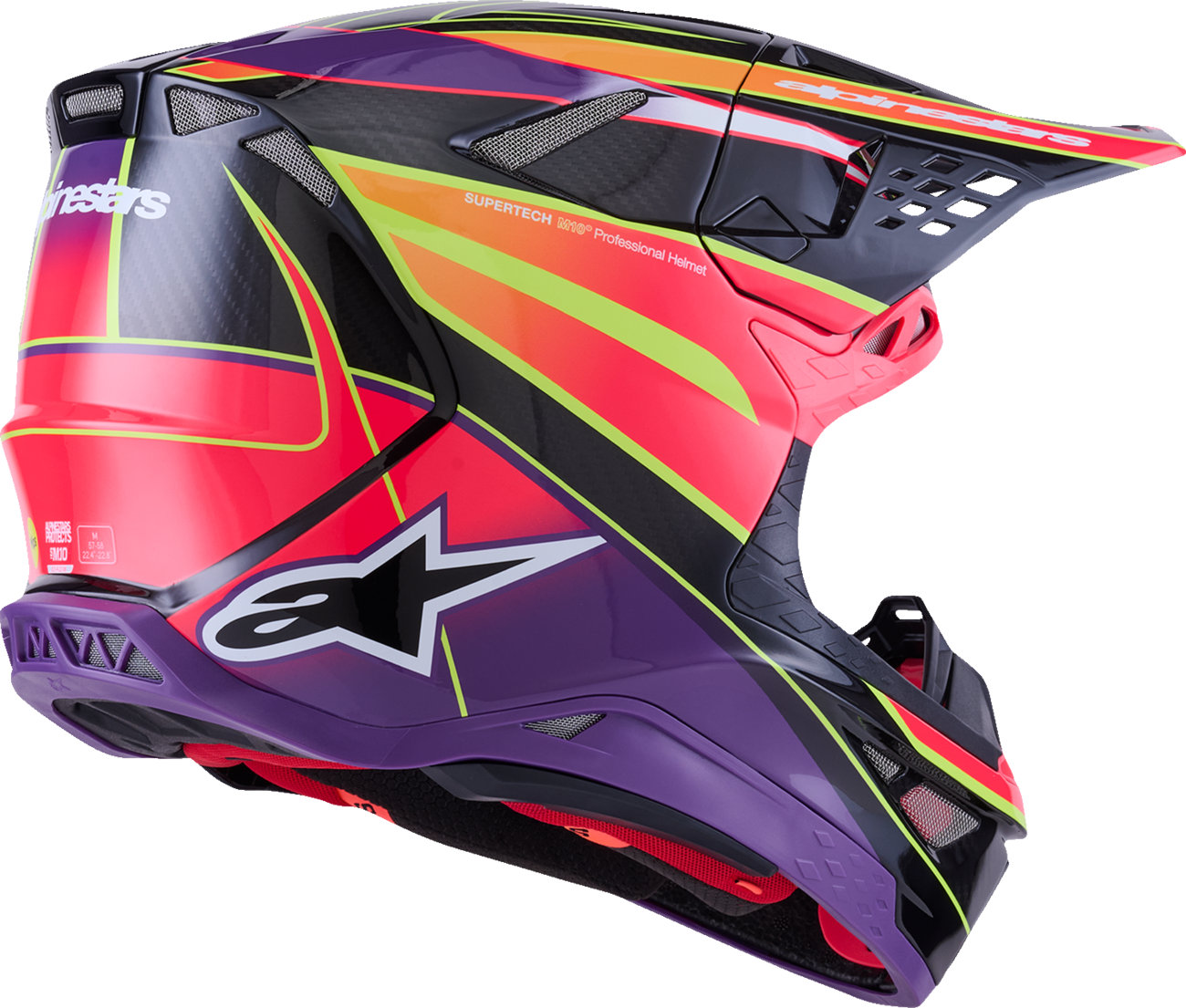 ALPINESTARS Supertech M10 Helmet - MIPS® - Era - Gloss Pink/Violet/Yellow Fluo - Small 8301223-3145-S