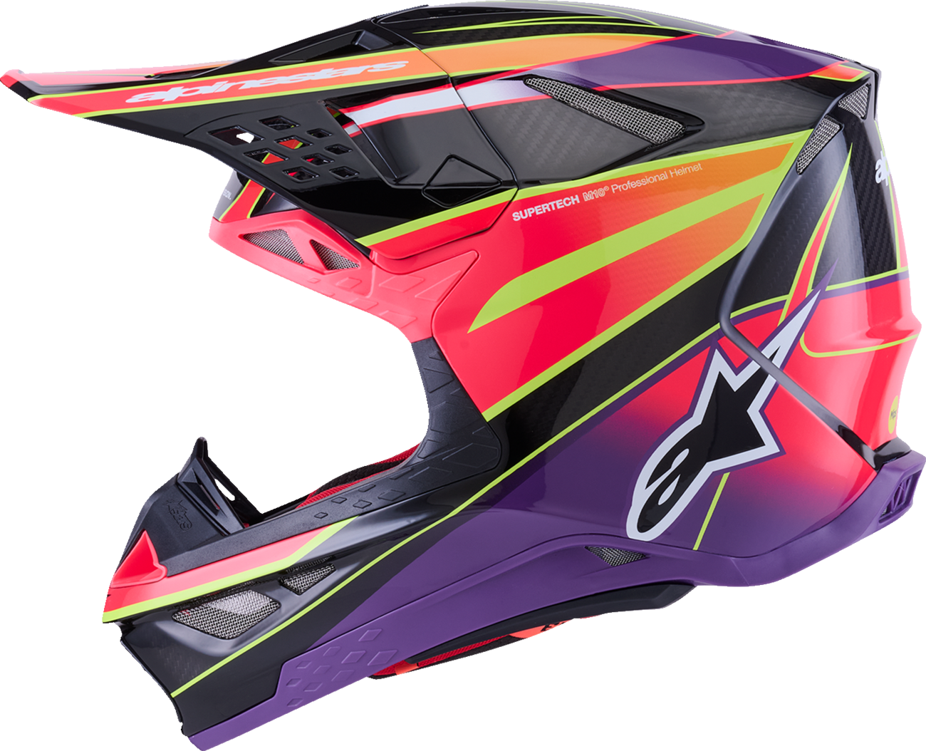 ALPINESTARS Supertech M10 Helmet - MIPS® - Era - Gloss Pink/Violet/Yellow Fluo - Small 8301223-3145-S