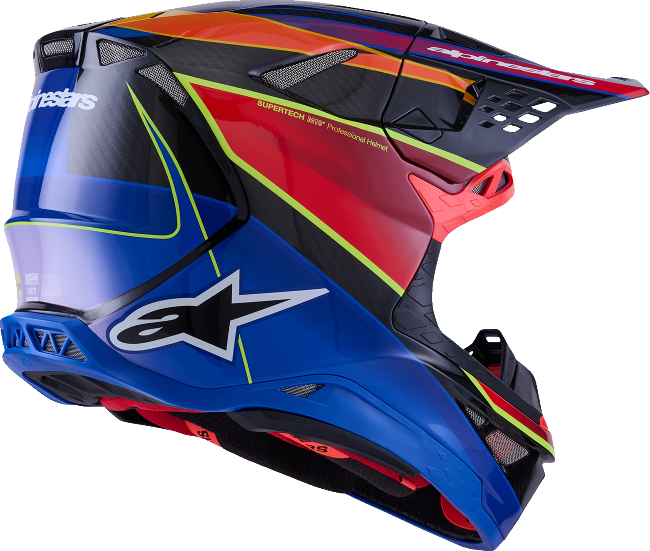 ALPINESTARS Supertech M10 Helmet - MIPS® - Era - Gloss/Blue/Red/Yellow Fluo - Large 8301223-7356-L