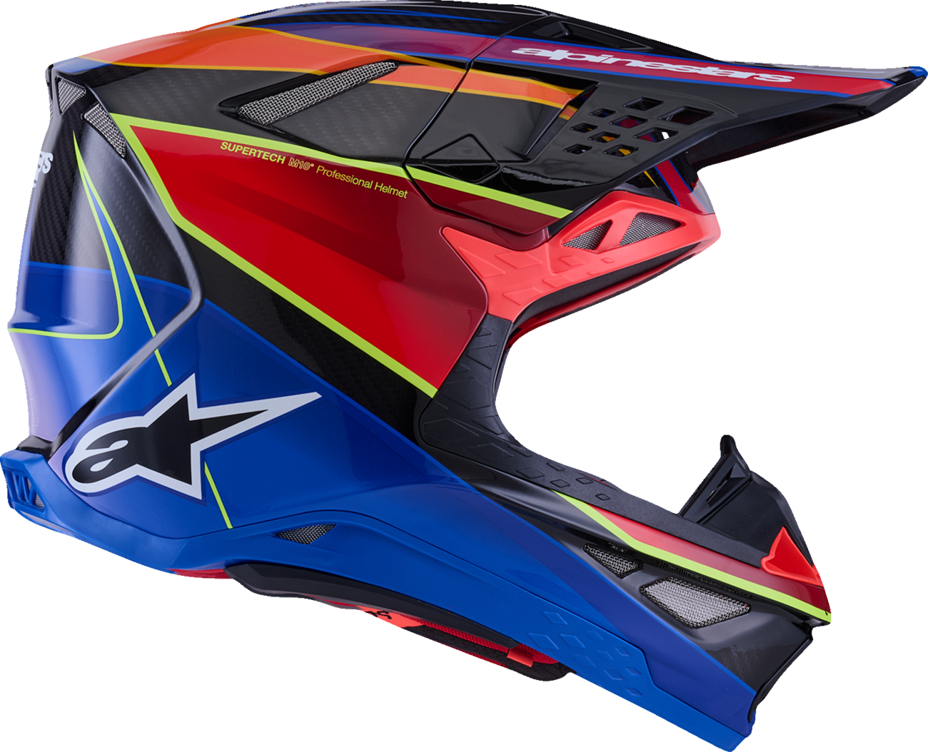 ALPINESTARS Supertech M10 Helmet - MIPS® - Era - Gloss Blue/Red/Yellow Fluo - 2XL 8301223-7356-XXL