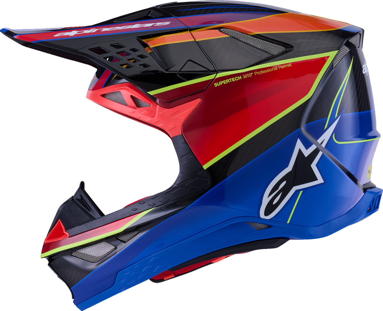 ALPINESTARS Supertech M10 Helmet - MIPS® - Era - Gloss Blue/Red/Yellow Fluo - 2XL 8301223-7356-XXL