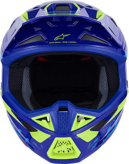 ALPINESTARS SM7 Helmet - Deed - Gloss Blue/Yellow Fluo - XL 8302426-7253-XL