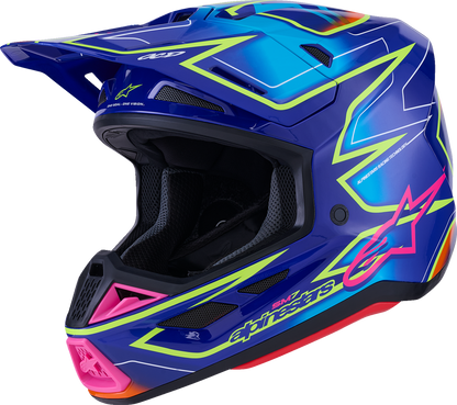 ALPINESTARS SM7 Helmet - Cast - Gloss/Blue/Pink/Yellow Fluo - Medium 8302626-7254-M