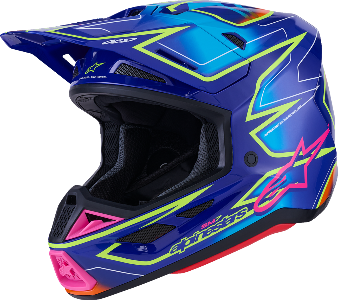 ALPINESTARS SM7 Helmet - Cast - Gloss/Blue/Pink/Yellow Fluo - XL 8302626-7254-XL