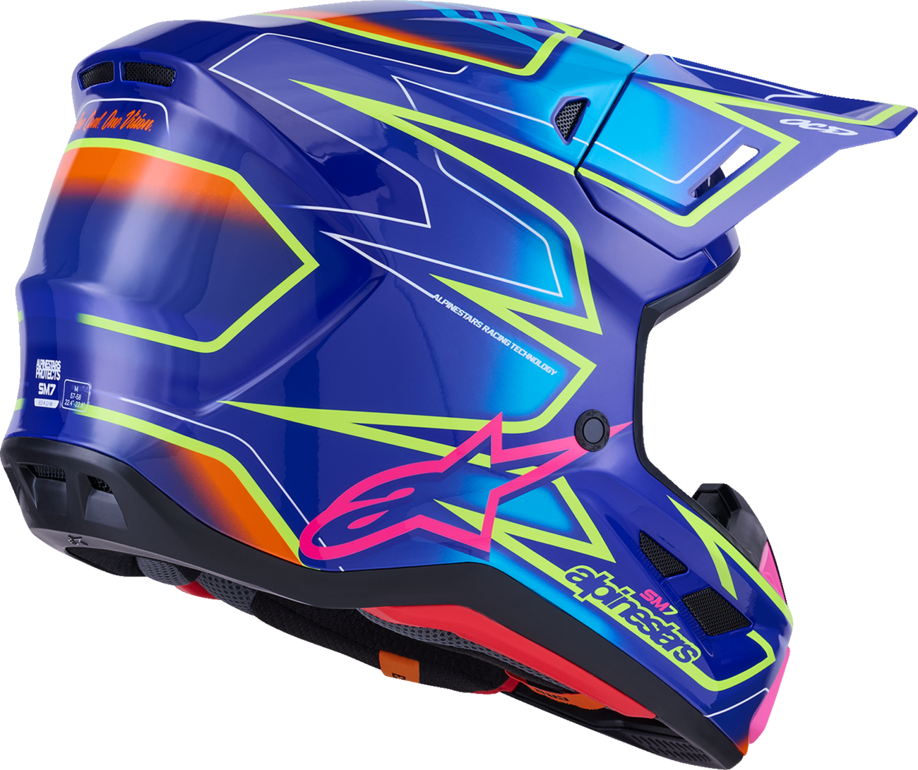 ALPINESTARS SM7 Helmet - Cast - Gloss/Blue/Pink/Yellow Fluo - XL 8302626-7254-XL