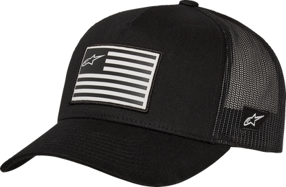 ALPINESTARS Flag Flat Trucker Hat - Black/Black 1235-81960-1010-OS