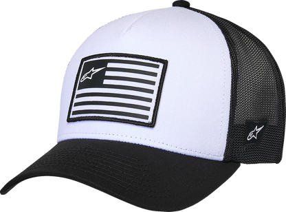 ALPINESTARS Flag Snapback Hat - White/Black 1211-81013-2010-OS
