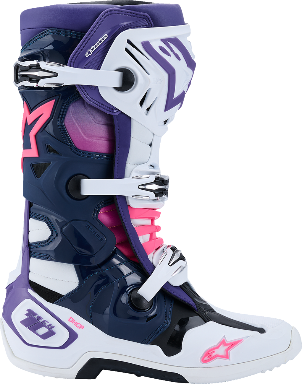 ALPINESTARS Tech 10 Boots - White/Violet/Navy/Pink Fluorescent - US 10 / EU 44.5 2010020-2780-10