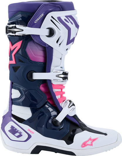 ALPINESTARS Tech 10 Boots - White/Violet/Navy/Pink Fluorescent - US 10 / EU 44.5 2010020-2780-10