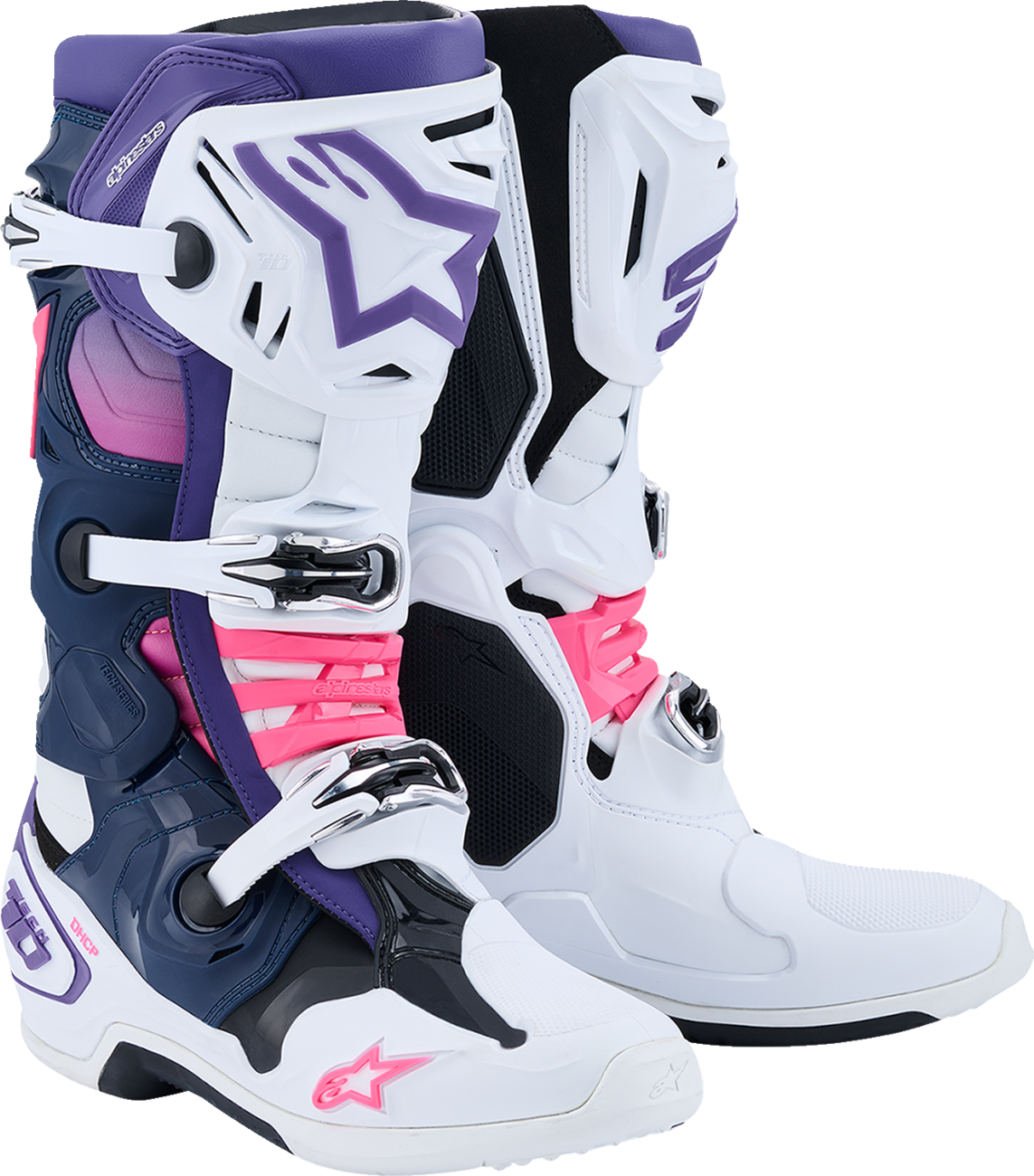 ALPINESTARS Tech 10 Boots - White/Violet/Navy/Pink Fluorescent - US 12 / EU 47 2010020-2780-12