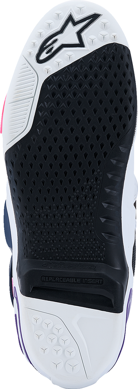 ALPINESTARS Tech 10 Boots - White/Violet/Navy/Pink Fluorescent - US 12 / EU 47 2010020-2780-12