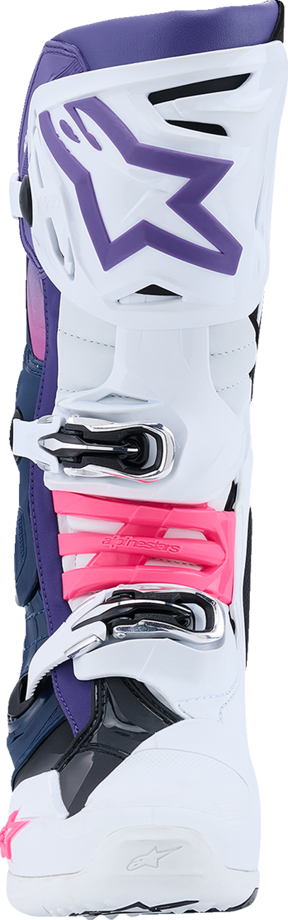 ALPINESTARS Tech 10 Boots - White/Violet/Navy/Pink Fluorescent - US 13 / EU 48 2010020-2780-13