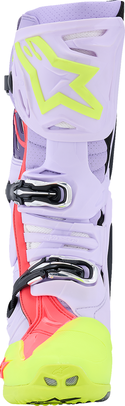 ALPINESTARS Tech 10 Supervented Boots - Purple/Fluorescent Yellow/Diva Pink - US 8 / EU 42 2010520-3150-8