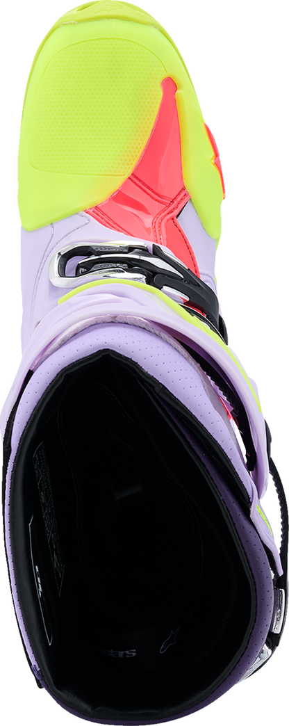 ALPINESTARS Tech 10 Supervented Boots - Purple/Fluorescent Yellow/Diva Pink - US 10 / EU 44.5 2010520-3150-10
