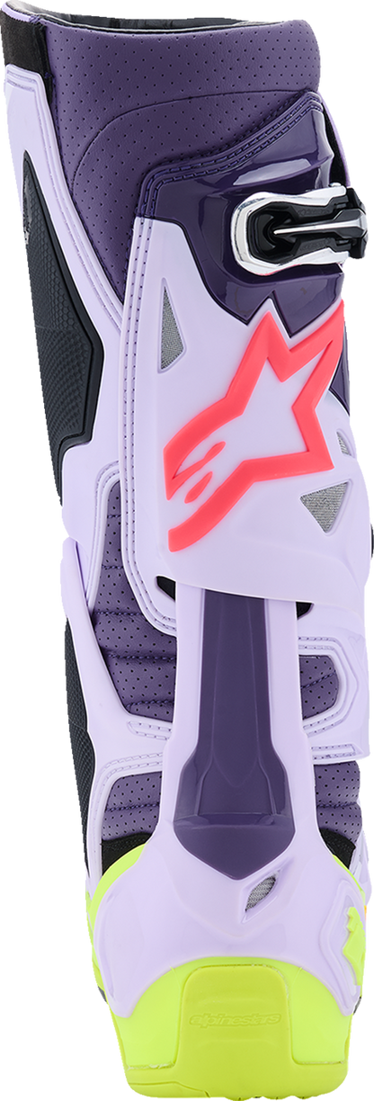 ALPINESTARS Tech 10 Supervented Boots - Purple/Fluorescent Yellow/Diva Pink - US 12 / EU 47 2010520-3150-12