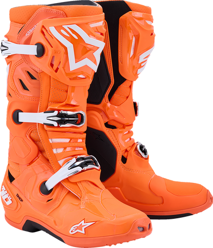ALPINESTARS Tech 10 Supervented Boots - Fluorescent Orange/Black/White - US 8 / EU 42 2010520-4512-8