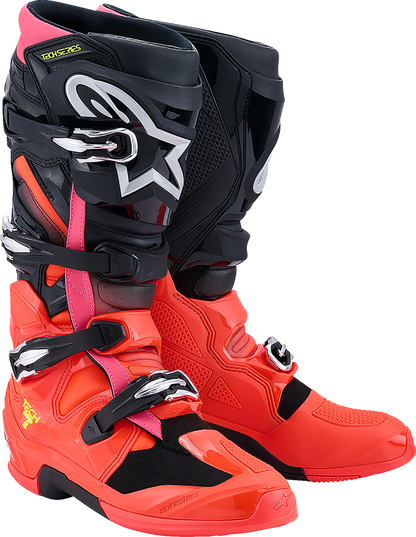 ALPINESTARS Tech 7 Boots - Black/Fluorescent Red/Fluorescent Pink - US 7 / EU 40.5 2012025-1576-7