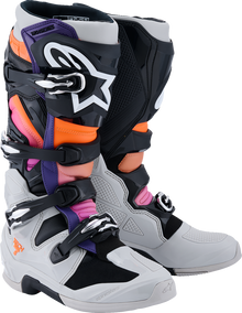 ALPINESTARS Tech 7 Boots - Black/Light Gray/Fluorescent Orange/Magenta - US 7 / EU 40.5 2012025-1594-7