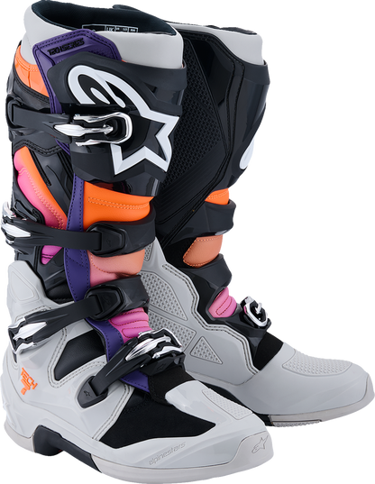 ALPINESTARS Tech 7 Boots - Black/Light Gray/Fluorescent Orange/Magenta - US 9 / EU 43 2012025-1594-9