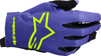 ALPINESTARS Youth Radar Gloves - Purple/Fluo Yellow - Large 3541824-3175-L
