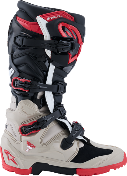 ALPINESTARS Tech 7 Enduro Boots - Black/Light Gray/Bright Red - US 7 2010426-1903-7