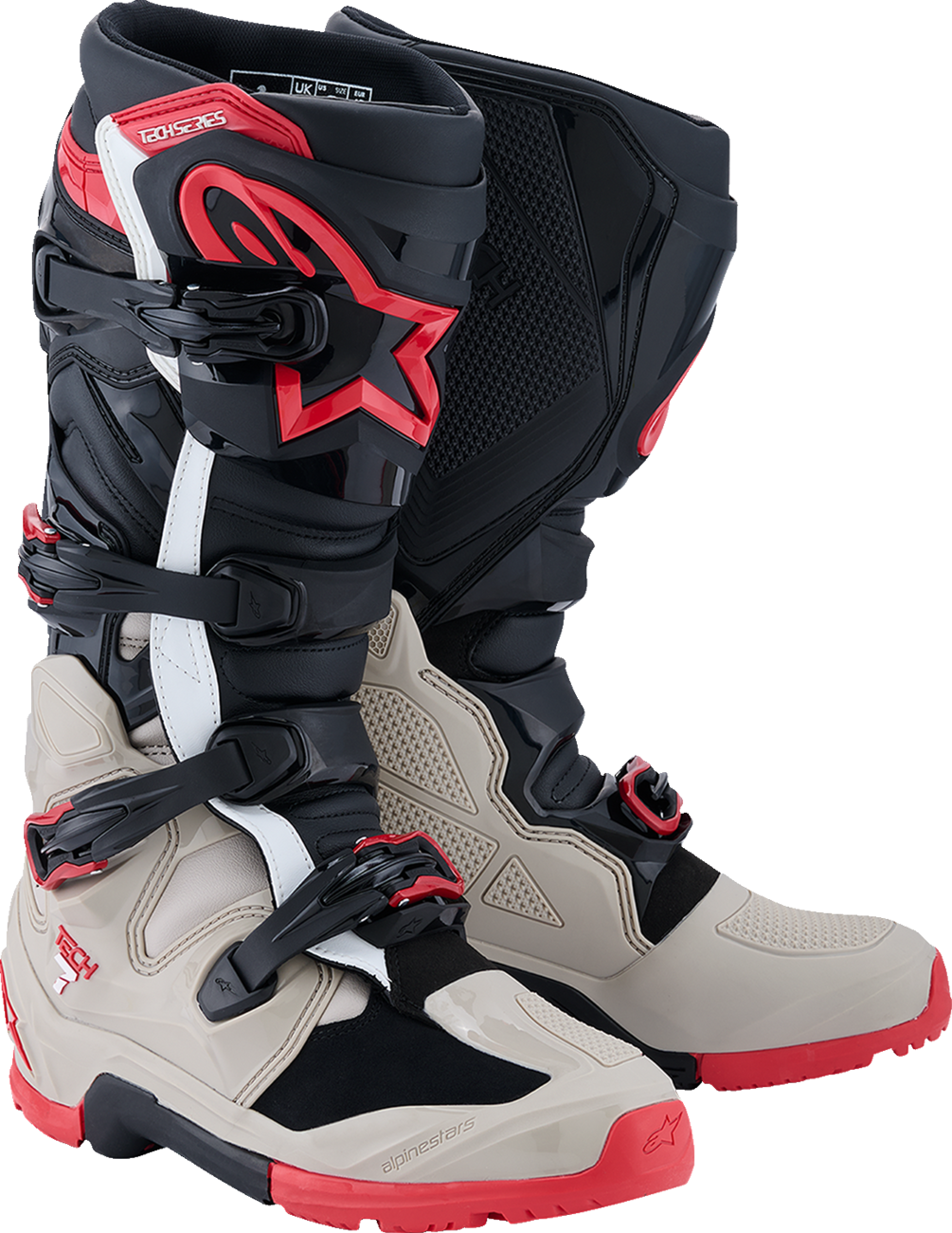 ALPINESTARS Tech 7 Enduro Boots - Black/Light Gray/Bright Red - US 10 2010426-1903-10