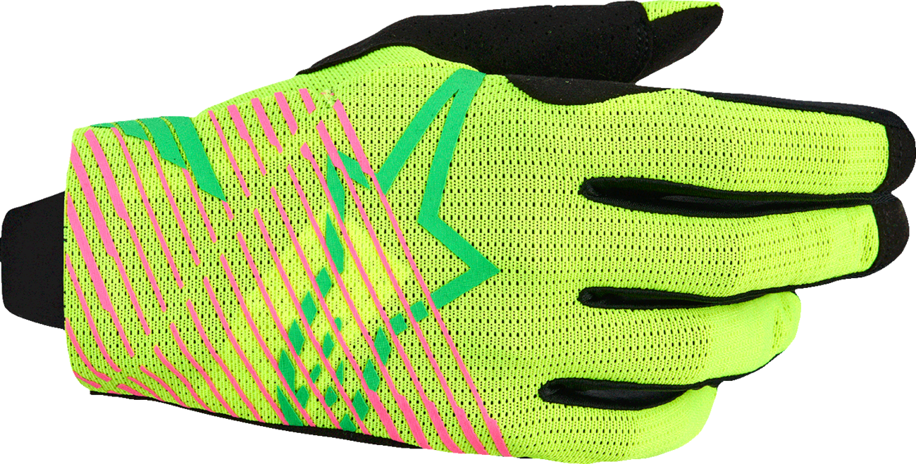 ALPINESTARS Radar Pro Gloves - Green/Fluo Yellow/Fluo Pink - Large 3560325-6025-L
