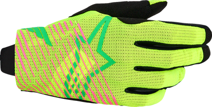 ALPINESTARS Radar Pro Gloves - Green/Fluo Yellow/Fluo Pink - Large 3560325-6025-L