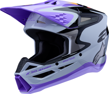 ALPINESTARS Youth SM3 Helmet - Jettson - Glosss Black/Gray/Purple - Small 8303226-9277-YS