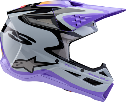 ALPINESTARS Youth SM3 Helmet - Jettson - Glosss Black/Gray/Purple - Small 8303226-9277-YS