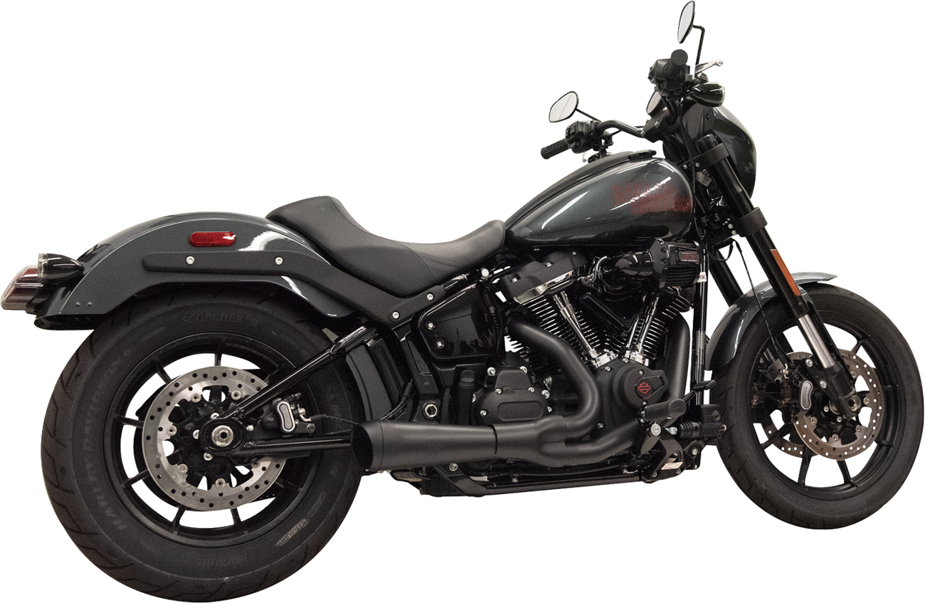 BASSANI XHAUST 2-into-1 Ripper Exhaust System with Megaphone Muffler - Short - Black - M8 Softail 1S75B