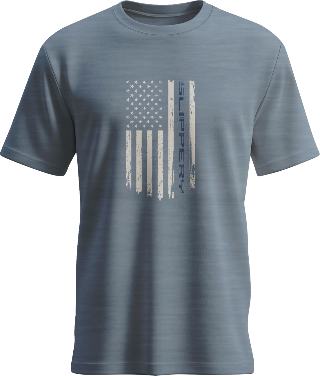 SLIPPERY Flag Flint T-Shirt - Heather Blue - Medium 3030-25326