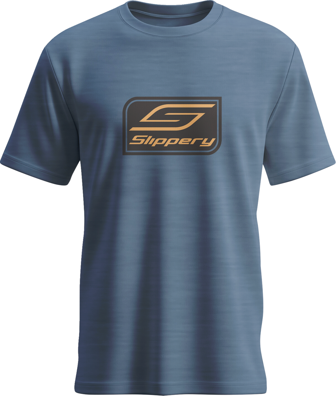 SLIPPERY Crest T-Shirt - Heathered Neptune Blue - Small 3030-25333