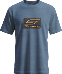 SLIPPERY Crest T-Shirt - Heathered Neptune Blue - XL 3030-25336