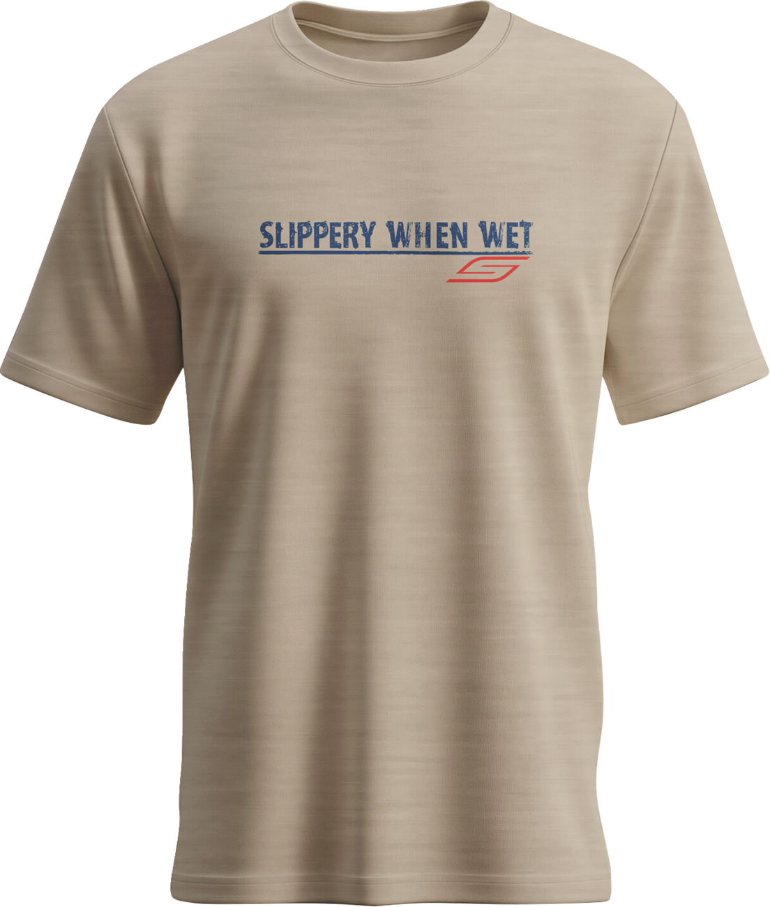 SLIPPERY Slippery When Wet T-Shirt - Heather Desert Tan - Small 3030-25341