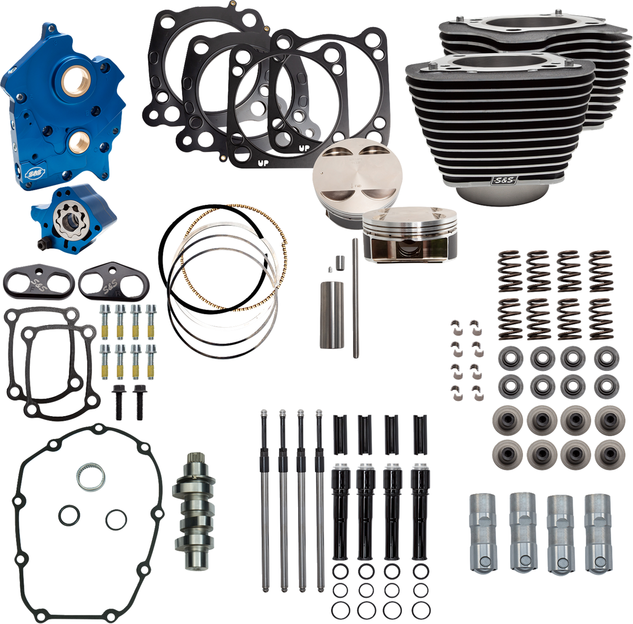 S&S CYCLE Power Pack - Oil Cooled - 550C - Wrinkle Black w/Highlight - Black Pushrod Tubes - M8 310-1056C