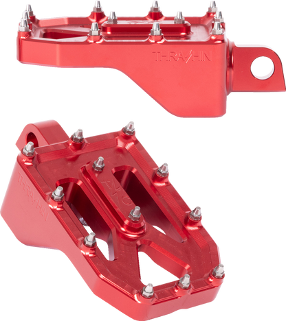 THRASHIN SUPPLY CO. Aggressor Foot Pegs - Rear- Red - HD '72-'25 TSC-2022-2-D
