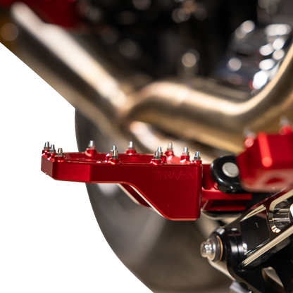 THRASHIN SUPPLY CO. Aggressor Foot Pegs - Rear- Red - HD '72-'25 TSC-2022-2-D